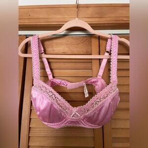 For Love & Lemons Pink Unlined Underwire Bra, Size Medium